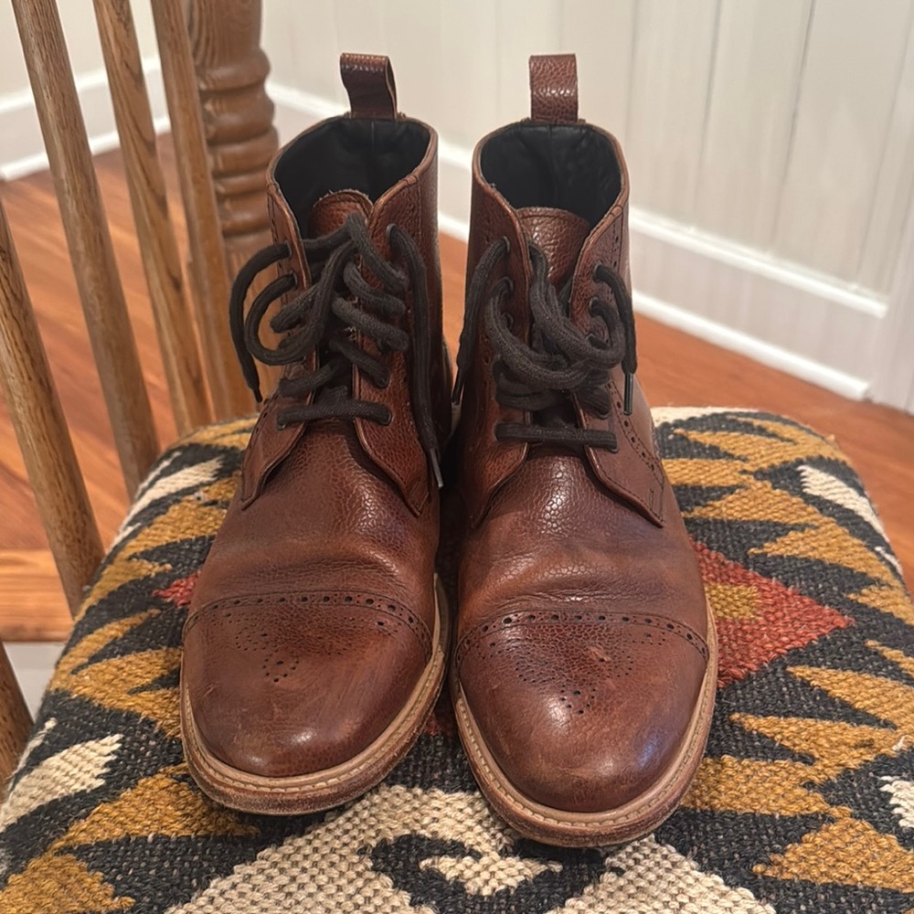 Crosby Square  Brown Leather Men's Boots